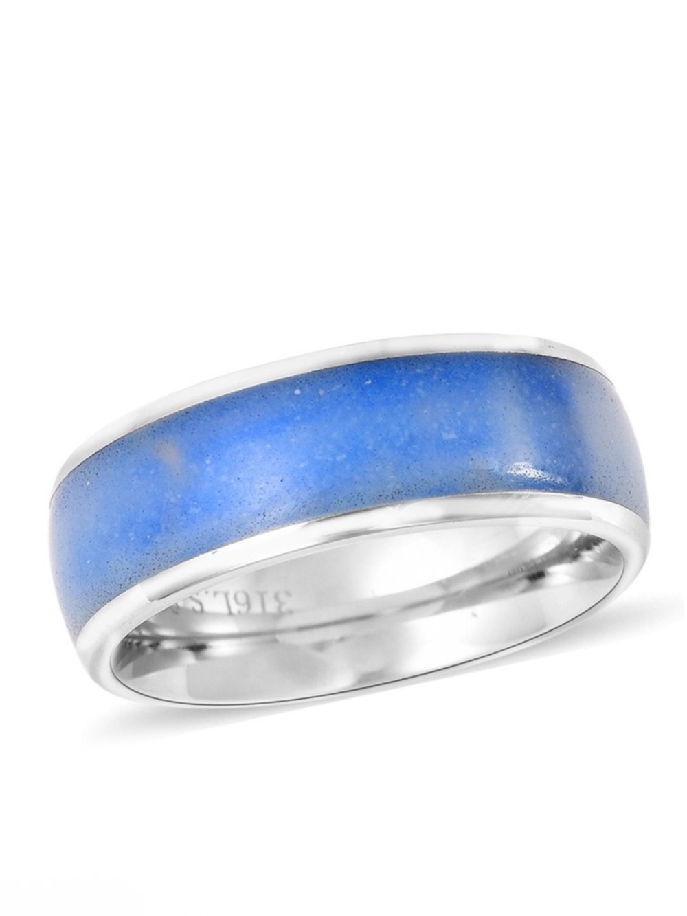 Blue Resin Band Ring
